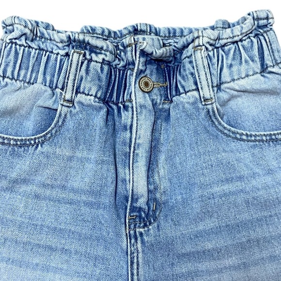KanCan Denim Paperbag Waist Shorts Cuffed Rolled Blue Jeans Preppy Size Small - Picture 6 of 7